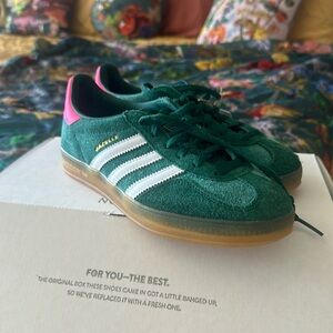 COPY - Adidas Gazelle Green and Pink size 6.5